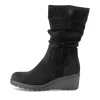 Bottes NOIR Femme Motif Uni Fermeture éclair