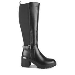 Bottes NOIR Femme Motif Uni Fermeture éclair