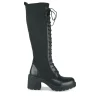 Bottes NOIR Femme Motif Uni Lacets