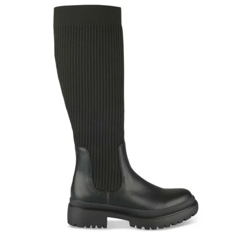 Bottes NOIR Femme Motif Uni A Enfiler