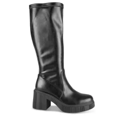Bottes NOIR Femme Motif Uni Fermeture éclair