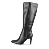 Bottes NOIR Femme Motif Uni Fermeture éclair