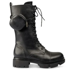 Bottes NOIR Femme Motif Uni Fermeture éclair