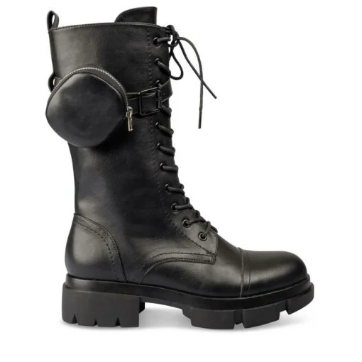 Bottes NOIR Femme Motif Uni Fermeture éclair