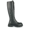 Bottes NOIR Femme Motif Uni Lacets