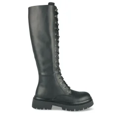 Bottes NOIR Femme Motif Uni Lacets