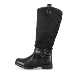 Bottes NOIR Femme Motif Uni A Enfiler