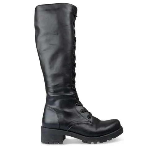 Bottes NOIR Femme Motif Uni Lacets