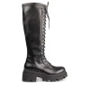 Bottes NOIR Femme Motif Uni Lacets