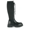 Bottes NOIR Femme Motif Uni Lacets