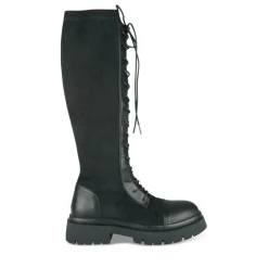 Bottes NOIR Femme Motif Uni Lacets