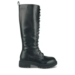 Bottes NOIR Femme Motif Uni Lacets