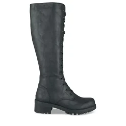 Bottes NOIR Femme Motif Uni Lacets