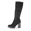 Bottes NOIR Femme Motif Uni Fermeture éclair