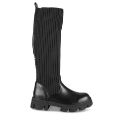 Bottes NOIR Femme Motif Uni Elastique