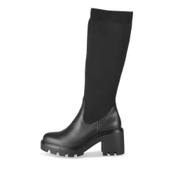 Bottes NOIR Femme Motif Uni A Enfiler