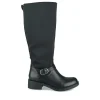 Bottes NOIR Femme Motif Uni Fermeture éclair
