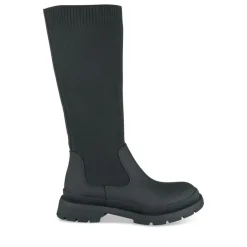 Bottes NOIR Femme Motif Uni Elastique
