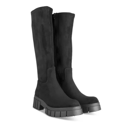 Bottes NOIR Femme Motif Uni Fermeture éclair