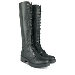 Bottes NOIR Femme Motif Uni Lacets
