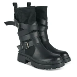 Bottes NOIR Femme Motif Uni Fermeture éclair
