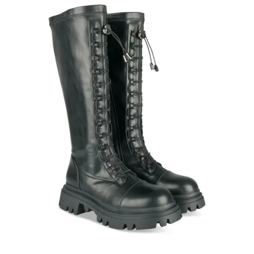 Bottes NOIR Femme Motif Uni Fermeture éclair