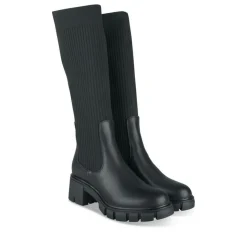 Bottes NOIR Femme Motif Uni Elastique