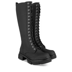 Bottes NOIR Femme Motif Uni Fermeture éclair