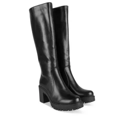 Bottes NOIR Femme Motif Uni Fermeture éclair