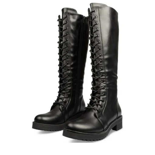 Bottes NOIR Femme Motif Uni Fermeture éclair