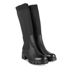 Bottes NOIR Femme Motif Uni A Enfiler