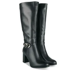 Bottes NOIR Femme Motif Uni Fermeture éclair