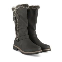 Bottes NOIR Femme Motif Uni A Enfiler