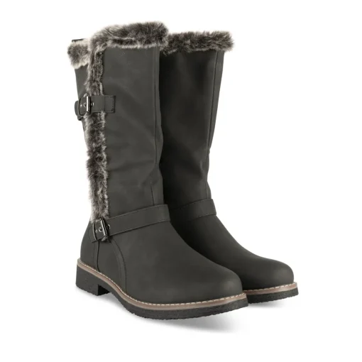 Bottes NOIR Femme Motif Uni A Enfiler