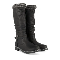 Bottes NOIR Femme Motif Uni A Enfiler