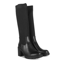 Bottes NOIR Femme Motif Uni A Enfiler