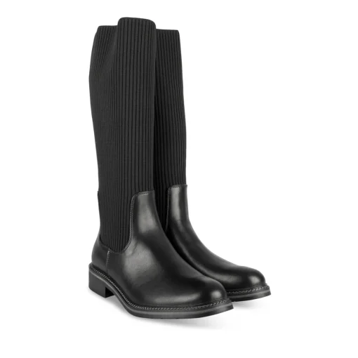 Bottes NOIR Femme Motif Uni A Enfiler