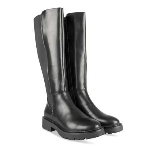 Bottes NOIR Femme Motif Uni A Enfiler