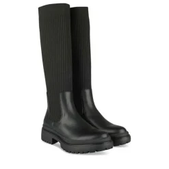 Bottes NOIR Femme Motif Uni A Enfiler