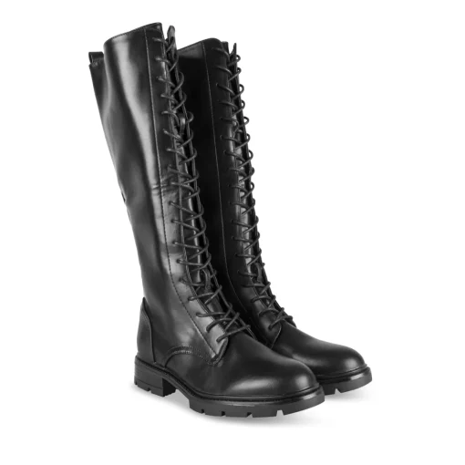 Bottes NOIR Femme Motif Uni Lacets