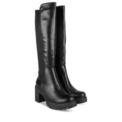 Bottes NOIR Femme Motif Uni Fermeture éclair