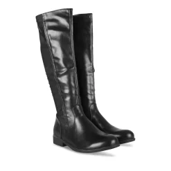Bottes NOIR Femme Motif Uni A Enfiler