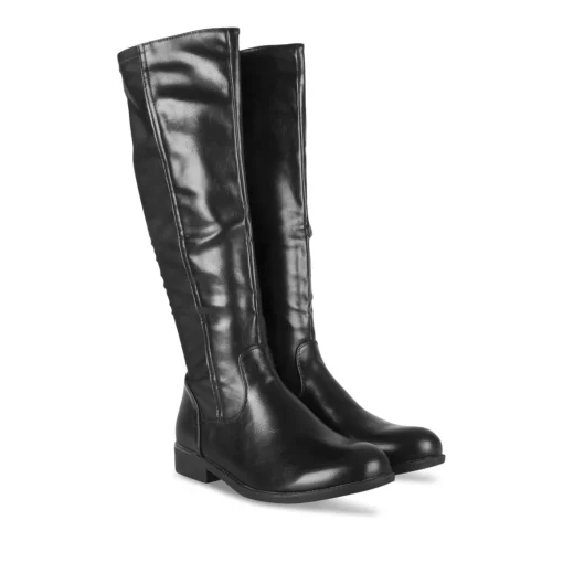 Bottes NOIR Femme Motif Uni A Enfiler