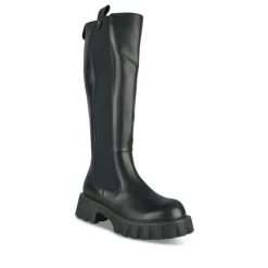 Bottes NOIR Femme Motif Uni Fermeture éclair