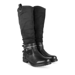 Bottes NOIR Femme Motif Uni A Enfiler
