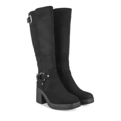 Bottes NOIR Femme Motif Uni Fermeture éclair