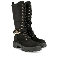 Bottes NOIR Femme Motif Uni Lacets