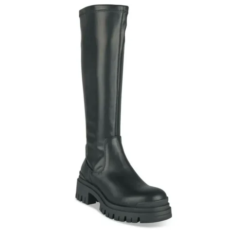 Bottes NOIR Femme Motif Uni A Enfiler