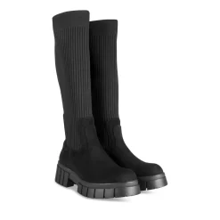Bottes NOIR Femme Motif Uni A Enfiler
