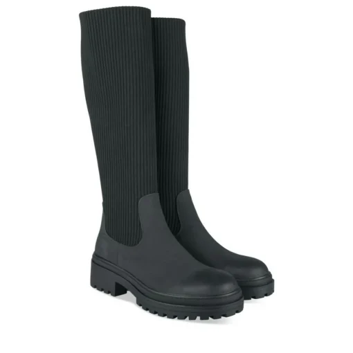 Bottes NOIR Femme Motif Uni A Enfiler